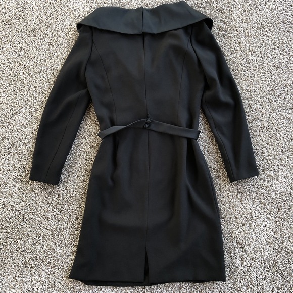 Vintage 80s Victor Costa Nahdree Cross Strap Collared Dress Womens 8 Black USA - Picture 5 of 11